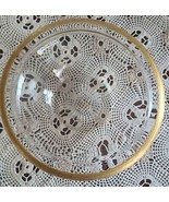 Vintage ~ Indiana Glass ~ 10.25&quot; Clear Bowl ~ Starburst Bottom w/Gold Trim - £47.07 GBP