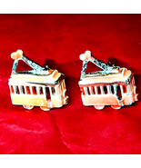 Vintage pinkish peach trolley car cufflinks~Rare and VERY hard to find!! - $43.32 CAD