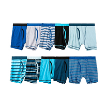 Boys&#39; Red and Blue Striped 10 Pack Cotton Boxer Briefs - £27.07 GBP