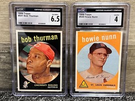 1959 Topps #541 Bob Thurman &amp; #549 Howie Nunn CGC Graded Set of 2 - EX - NM! - $28.05