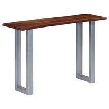 Console Table 115x35x76 cm Solid Aacia Wood and Iron - £53.52 GBP