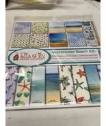 Ella &amp; Viv Watercolor Beach 12x12 Scrapbooking Kit 8 Papers 1 Sticker Sheet - $358.19 MXN