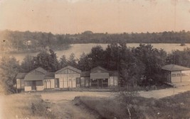 Camp Cabins On LAKE-MESSAGE On BACK~1910s Real Photo Postcard - £8.97 GBP