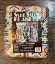 Vtg Sure-Value Aztec Southwestern Blanket Full/Twin 50% Poly 50% Nylon O... - $29.69