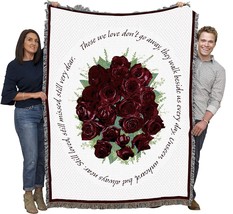 Bunch Of Red Roses Blanket - Those We Love Don&#39;T Go Away Blanket - Sympathy - £61.31 GBP