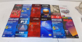 Lot of 12 Various Blank VHS VCR  Cassette Tapes Standard and Premium New - $34.30