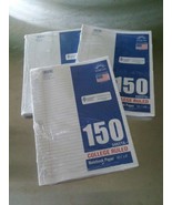 Filler Paper 10-1/2 x 8 Inches College Ruled 3 Reams Lot 150 Sheets Each - $9.40