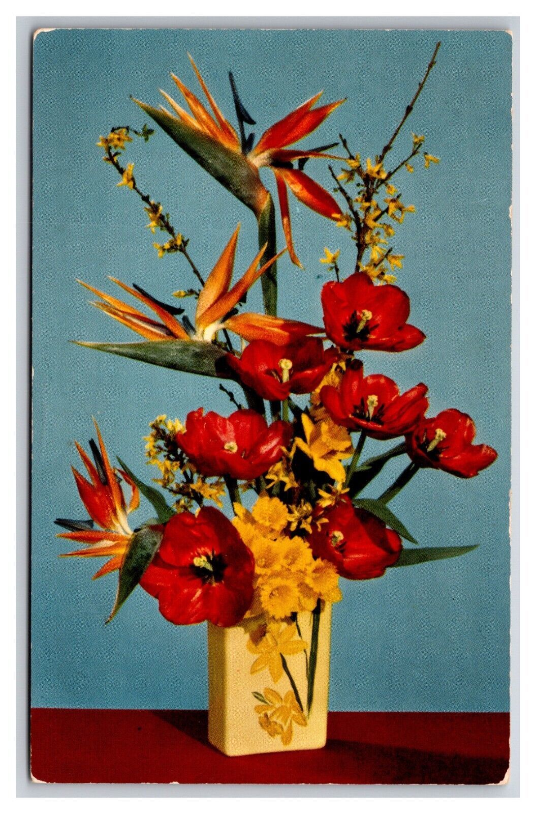 Primary image for Tulips and Bird of Paradise Flowers in Vase UNP Chrome Postcard Z4