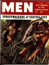 Men Nov 1955 - Jungle cat attack - cheesecake - WWII - bad mags - £33.62 GBP