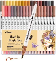 Ohuhu Skin Tone Markers 36-Color Set: Dual Tip Brush And Fineliner Markers For - £36.02 GBP