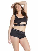 Women Microfiber Bralette Boyshort Booty Short Bra Panty Set Black Plus OS XL - £31.93 GBP