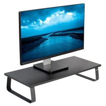 VIVO 24 inch Monitor Stand, Wood & Steel Desktop Riser, Screen, Keyboard, Laptop - £41.42 GBP