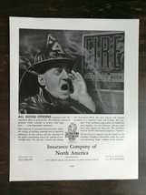 Vintage 1936 Insurance Company of North American Fireman Original Ad 122 - $6.64