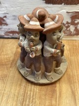 Peruvian Rustic Folk Art Music Terracotta Handmade Figures Candle Light ... - £13.06 GBP