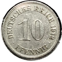 1912 D German Empire 10 Pfennig Coin - $56.26 MXN