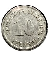 1912 D German Empire 10 Pfennig Coin - €2,55 EUR