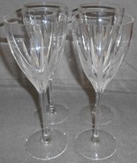 Set (4) Lenox CUT CRYSTAL STEMS 10 oz. Frosted &amp; Clear - $19.79