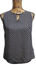 Laundry by Shelli Segal Womens Size S Blouse Top Navy Sleeveless Geometric - $11.29