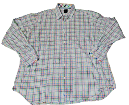 Tailorbyrd Dress Shirt Button Down Size XXL  Blue Plaid Check Mens Long ... - £9.23 GBP