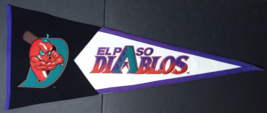 El Paso Diablos Minor League Black &amp; Purple Felt Cloth Baseball Sports P... - £39.81 GBP