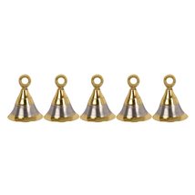 HANDTECHINDIA Set of Brass Silver Plated 2 &#39;&#39; Bells Christmas Decoration Jingle  - £16.34 GBP