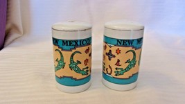 White Ceramic Salt &amp; Pepper Shaker Set New Mexico with Gecko, Coyote by ... - £23.56 GBP
