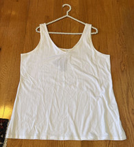 J.Jill 2X NEW Perfect Reversible Tank White Red Slight V Neckline stretc... - £19.73 GBP