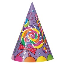 Candy and Lollipops Birthday Party Cone Hats Favors 8 Per Package New - $3.95