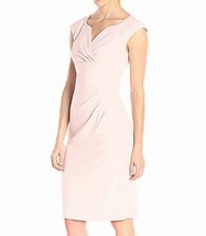 Adrianna Papell Womens Pink Size 10P Petite Pleated Sheath Dres - $36.00