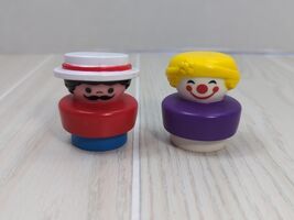 Fisher Price Little People chunky circus clown red man moustache white hat - $9.89