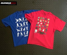 2x Minecraft &amp; Fortnite RED BLUE Shirt Boys Kids Sprites Character XL T-Shirt - £15.81 GBP