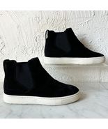 Vince Newlyn Black Suede Leather High Top Pull On Sneaker + Dust Bag-Wom... - $969.84 MXN
