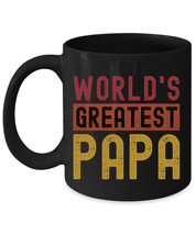 Worlds Greatest Papa Fathers Day Coffee Mug Vintage Black Cup Retro Gift For Dad - £14.99 GBP+