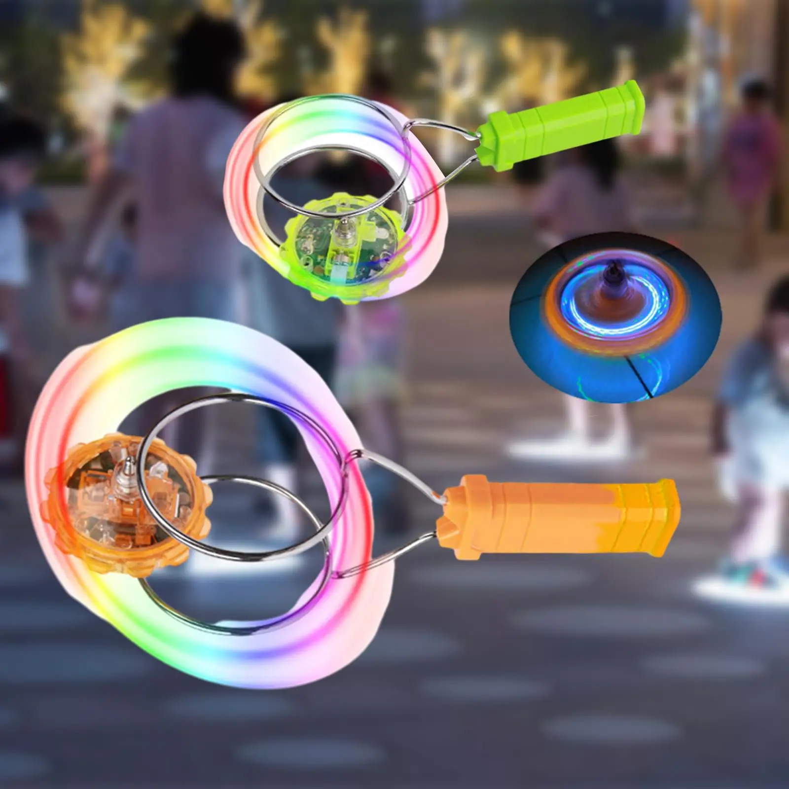 2x Magnetic Gyro Wheel Toy Sensory Toy Children Toy Novelty LED Light Spinning - £10.03 GBP
