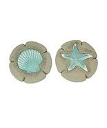 Sand and Sky Starfish and Shell Decorative Stone Sculpture Wall Hangings... - £34.21 GBP
