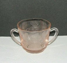 Vintage Pink Depression Glass SUGAR BOWL Dogwood Pattern - £12.44 GBP
