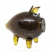 Home For ALL The Holidays Glass Pig Figurine (Amber) - £11.27 GBP