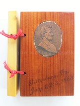 Vintage Antique Gettysburg Pa Museum Wood Cedar Album 17 Mini Photos Souvenir - £66.17 GBP
