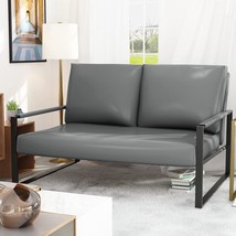 Awqm Mid-Century Modern Solid Loveseat Sofa Upholstered Faux, Assembly, ... - $233.93