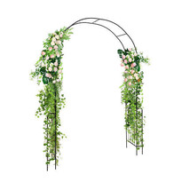 7.9 Feet Metal Garden Arch Backdrop Stand with Fence for Climbing Plants... - $2,394.59 MXN