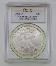2005-P S $1 Argent American Eagle Dalle Par PCGS Comme Gem Brillant Unci... - $1,170.93 MXN