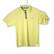 Columbia Men&#39;s Size M Utilizer Omni-Shade Omni-Wick Polo Shirt Yellow - £11.48 GBP