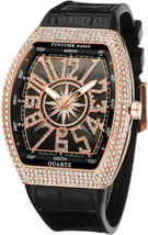 FANMIS Mens Skull Big Face Watches Rectangle Punk Diamond Dial Leather Strap Cal - £33.02 GBP