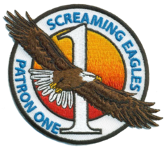 4.5&quot; Navy VP-1 Screaming Eagles Fixed Wing Squadron Hook Loop Embroidered Patch - £23.17 GBP