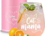 Mother&#39;s Day Gifts for Mom from Daughter Son, Cat Mama Wine Glass Mother... - $24.47