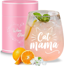 Mother&#39;s Day Gifts for Mom from Daughter Son, Cat Mama Wine Glass Mothers Day Gi - £19.68 GBP