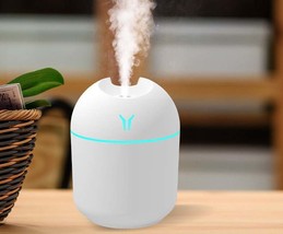 Ultrasonic Air Humidifier Moisturizing Spray With LED Night Light Color White - £10.97 GBP