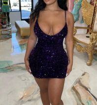 Sexy Short Prom Dresses Sequin Backless Little Party Cocktail Gowns - £127.27 GBP