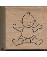 Sitting Baby Rubber Stamp--1.5&quot; X 1.5&quot; - £7.95 GBP
