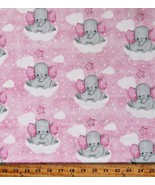 Flannel Elephants Clouds Stars Balloons Kids Cotton Flannel Fabric BTY D... - $13.65 CAD
